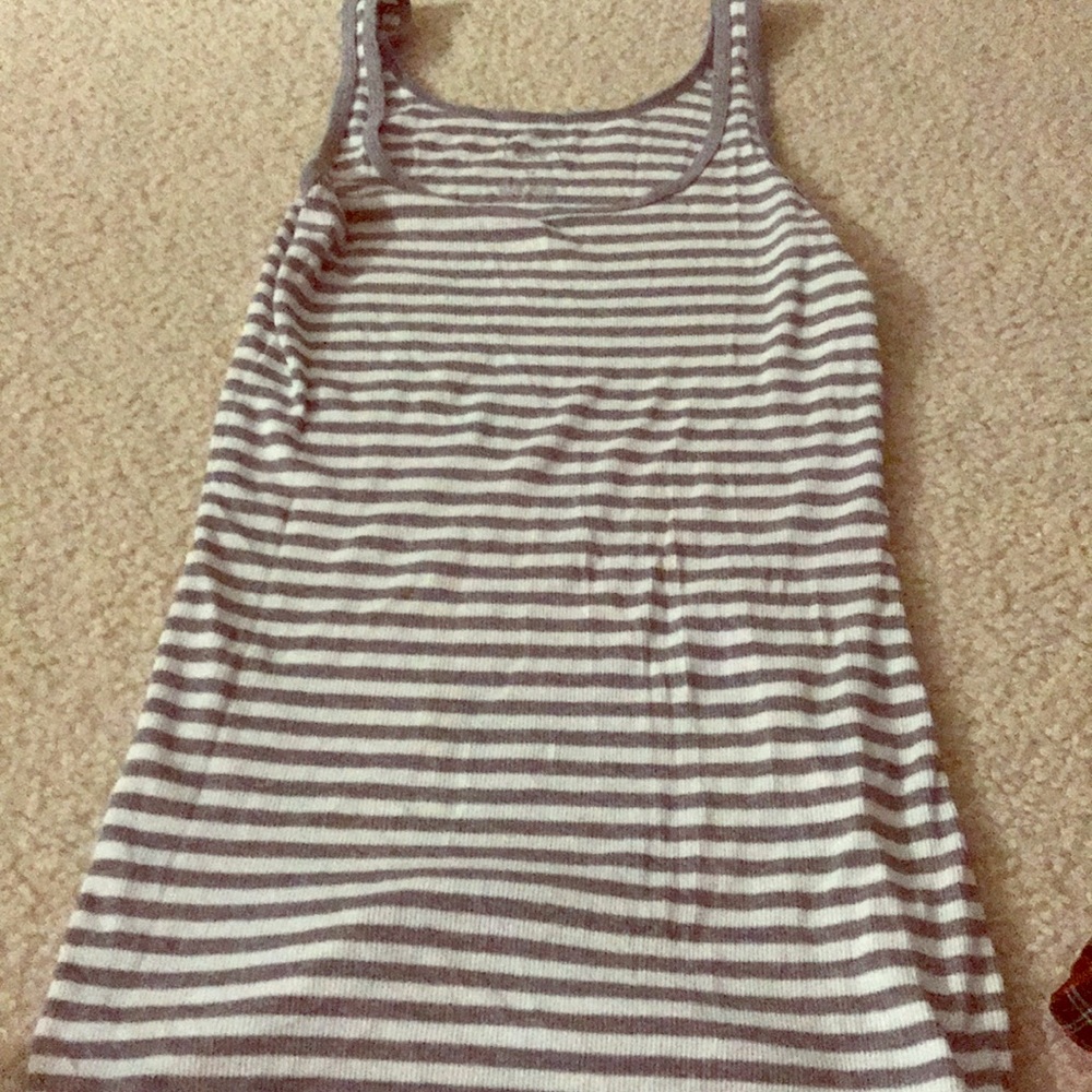 Gray and white tank